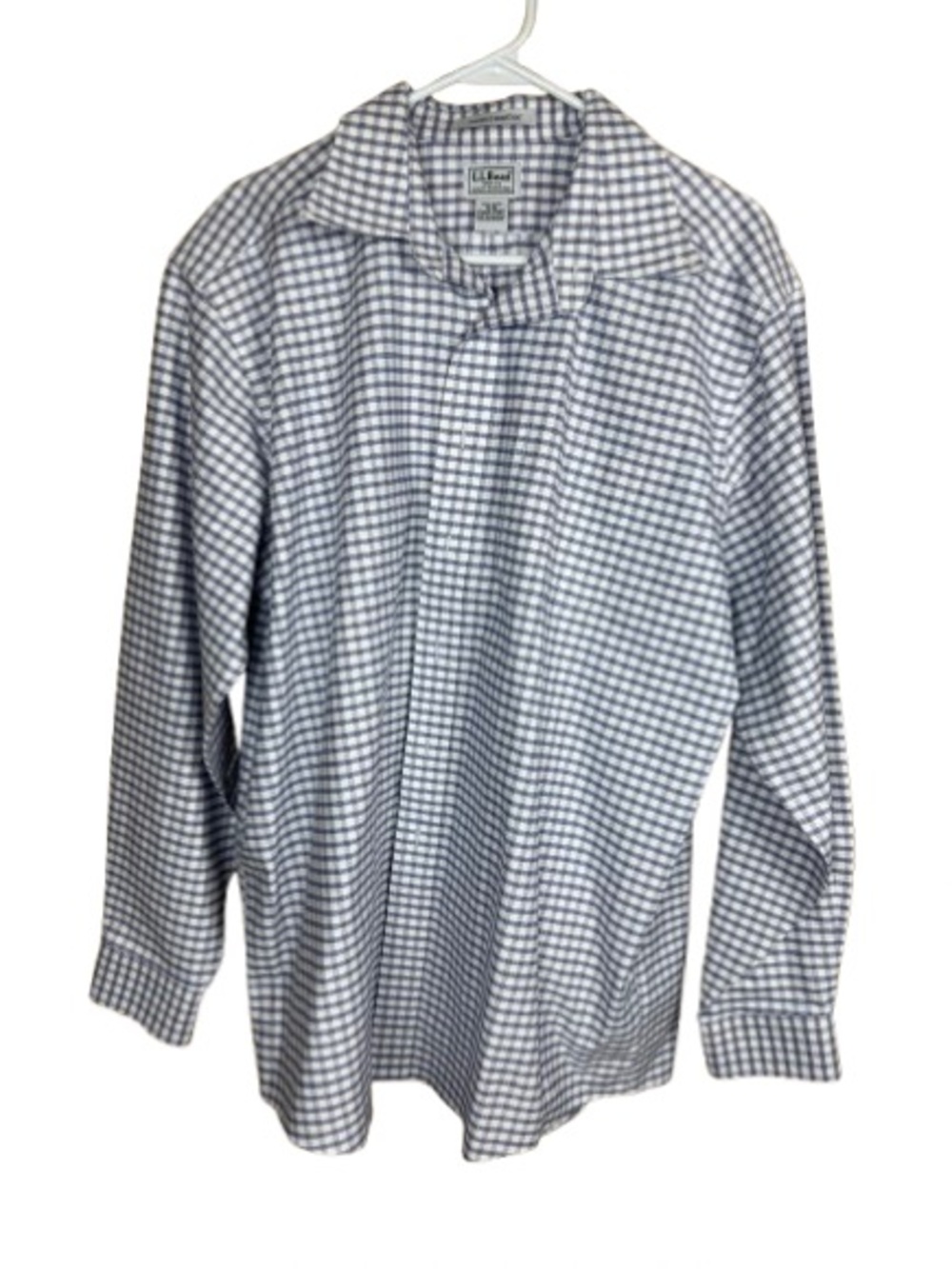 LL Bean Men's Blue Check Button-Up Shirt
